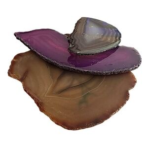 Polished Decorative Agate Slices (set of 3) Home Decor Collectible